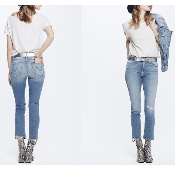 MOTHER Womens High Waisted Rascal Ankle Jeans 31 Love Gun Distressed Fra… - Picture 1 of 16